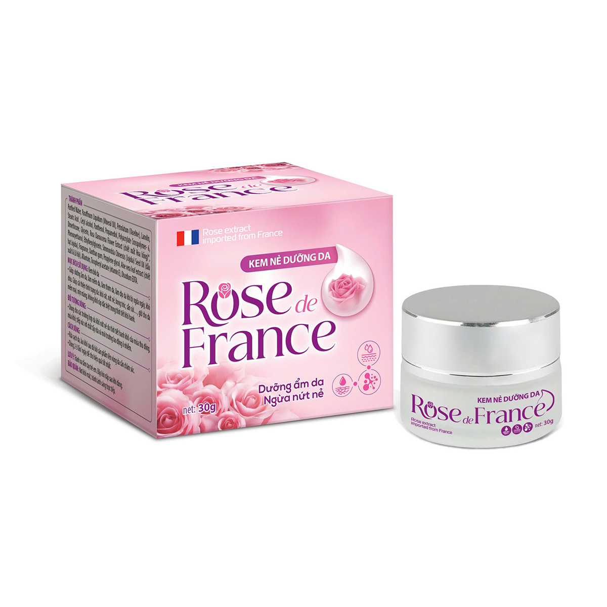 Kem nẻ dưỡng da Rose De France